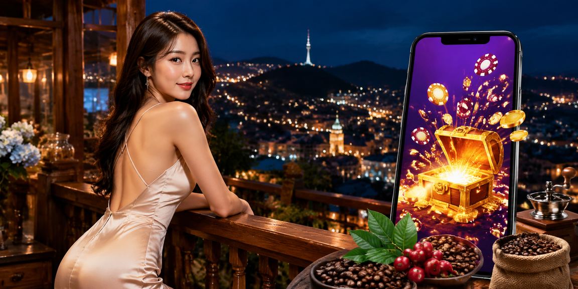 Người dùng Đà Lạt thư giãn tại quán cà phê, kiểm tra chương trình thưởng casino trên điện thoại